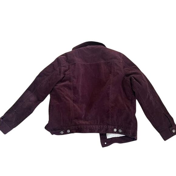 Sunrise Kingdom corduroy cotton jacket red wine color plush interior fall winter - Picture 2 of 7